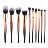 10pcs Makeup Brush Set (Gold black 10pcs)